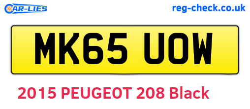 MK65UOW are the vehicle registration plates.