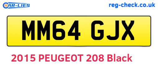 MM64GJX are the vehicle registration plates.