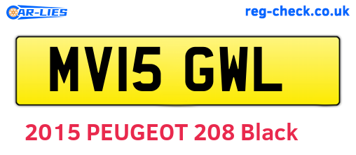 MV15GWL are the vehicle registration plates.