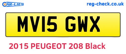 MV15GWX are the vehicle registration plates.