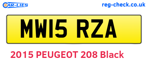 MW15RZA are the vehicle registration plates.