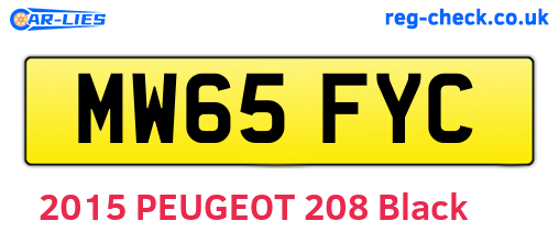MW65FYC are the vehicle registration plates.