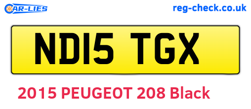 ND15TGX are the vehicle registration plates.