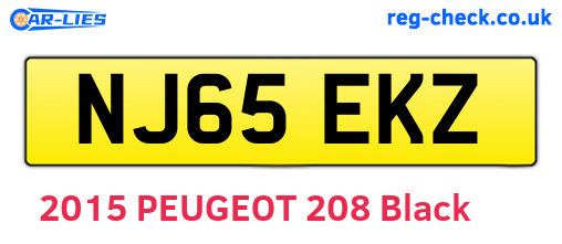 NJ65EKZ are the vehicle registration plates.