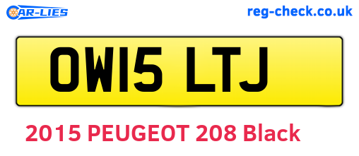 OW15LTJ are the vehicle registration plates.