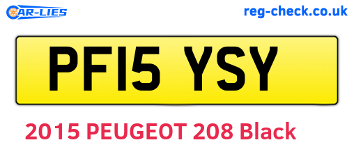 PF15YSY are the vehicle registration plates.