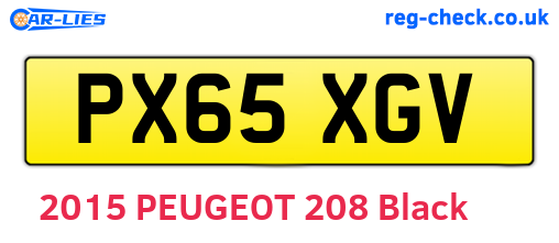 PX65XGV are the vehicle registration plates.