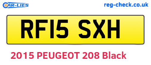 RF15SXH are the vehicle registration plates.