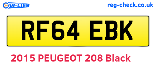 RF64EBK are the vehicle registration plates.