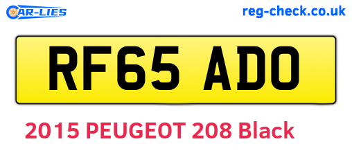 RF65ADO are the vehicle registration plates.