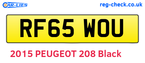 RF65WOU are the vehicle registration plates.