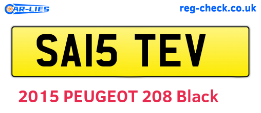 SA15TEV are the vehicle registration plates.