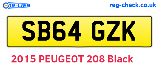 SB64GZK are the vehicle registration plates.