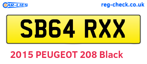 SB64RXX are the vehicle registration plates.