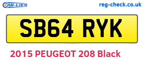 SB64RYK are the vehicle registration plates.