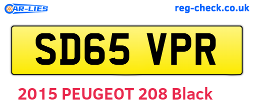 SD65VPR are the vehicle registration plates.