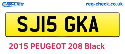 SJ15GKA are the vehicle registration plates.