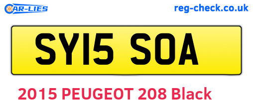 SY15SOA are the vehicle registration plates.