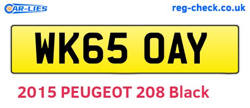 WK65OAY are the vehicle registration plates.