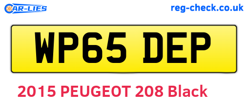 WP65DEP are the vehicle registration plates.