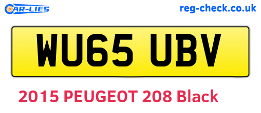 WU65UBV are the vehicle registration plates.