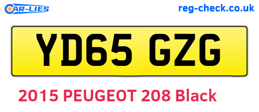 YD65GZG are the vehicle registration plates.