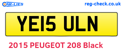 YE15ULN are the vehicle registration plates.