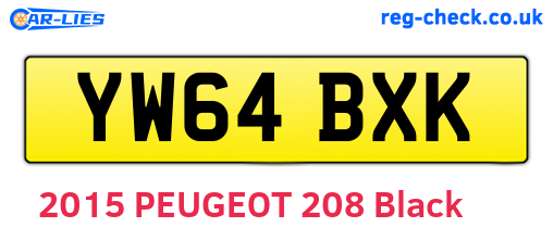 YW64BXK are the vehicle registration plates.