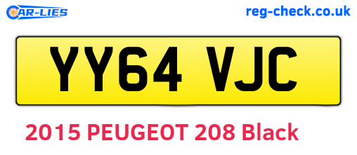 YY64VJC are the vehicle registration plates.