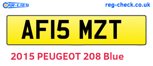 AF15MZT are the vehicle registration plates.