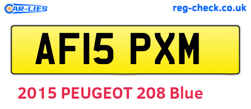 AF15PXM are the vehicle registration plates.