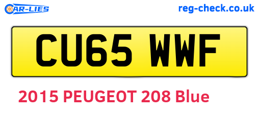CU65WWF are the vehicle registration plates.