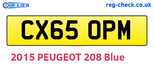 CX65OPM are the vehicle registration plates.