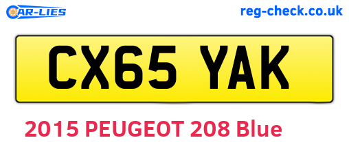 CX65YAK are the vehicle registration plates.