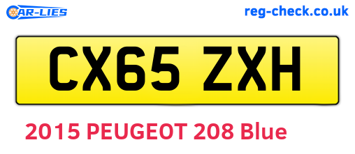 CX65ZXH are the vehicle registration plates.