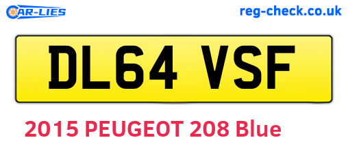 DL64VSF are the vehicle registration plates.