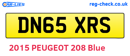 DN65XRS are the vehicle registration plates.