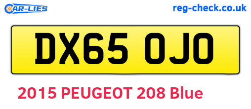 DX65OJO are the vehicle registration plates.