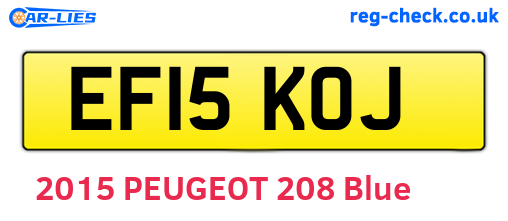 EF15KOJ are the vehicle registration plates.