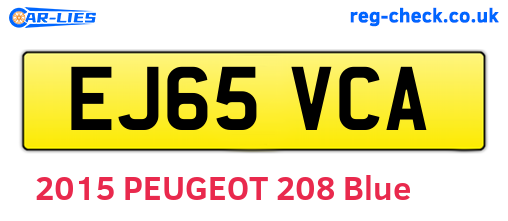 EJ65VCA are the vehicle registration plates.