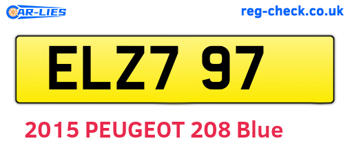 ELZ797 are the vehicle registration plates.