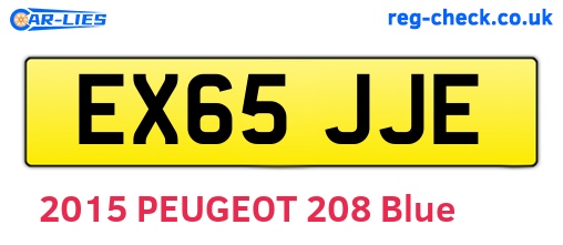 EX65JJE are the vehicle registration plates.