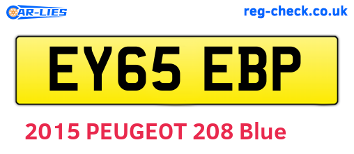 EY65EBP are the vehicle registration plates.