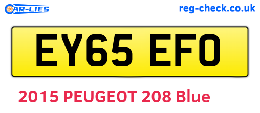 EY65EFO are the vehicle registration plates.