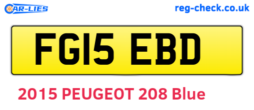 FG15EBD are the vehicle registration plates.