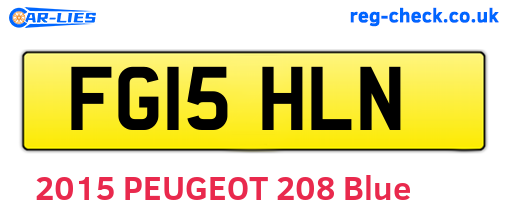 FG15HLN are the vehicle registration plates.