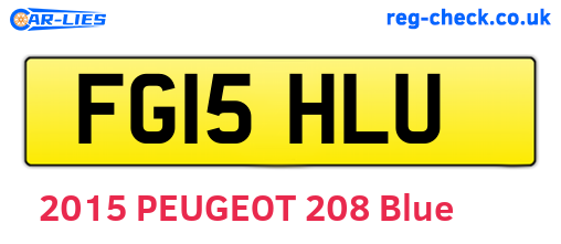 FG15HLU are the vehicle registration plates.