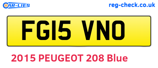 FG15VNO are the vehicle registration plates.