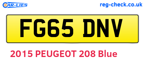 FG65DNV are the vehicle registration plates.