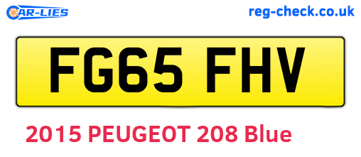 FG65FHV are the vehicle registration plates.